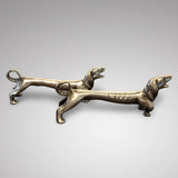 Art Deco Silvered Bronze Dachshunds - Side View One