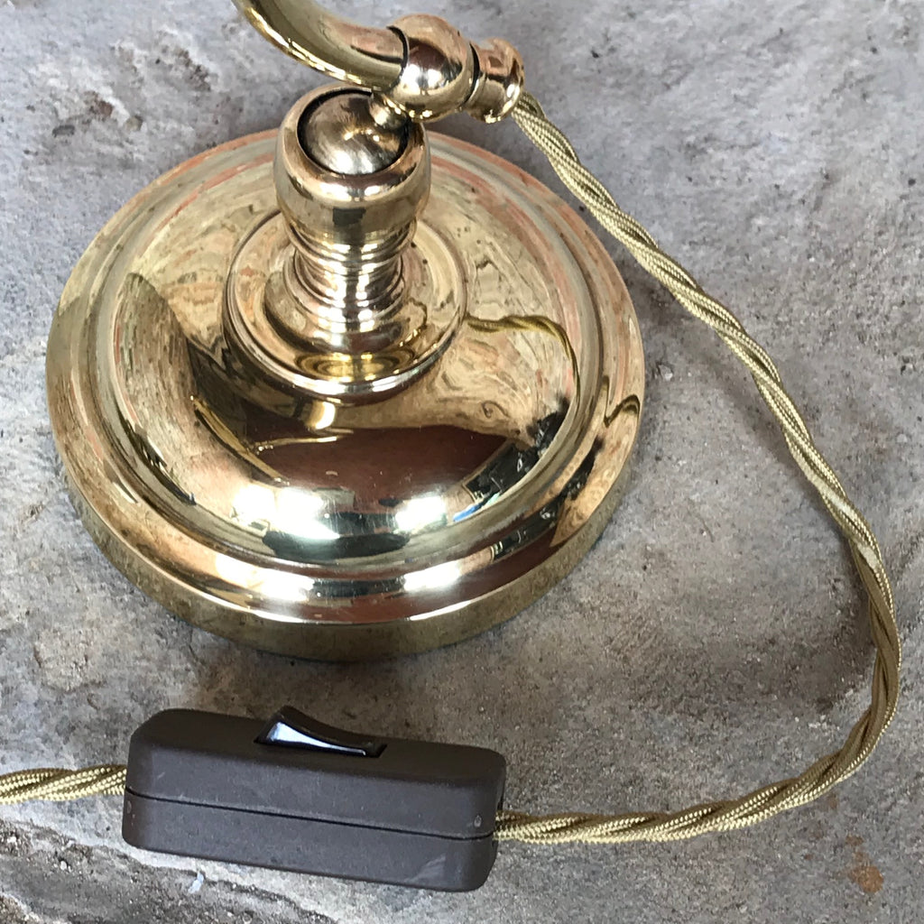 Early 20th Century Brass Desk Lamp - Switch Detail View - 3