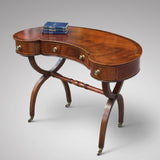 Antique Mahogany Kidney Shaped Writing Table - Front View Two
