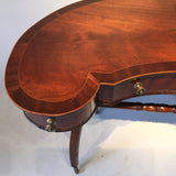 Antique Mahogany Kidney Shaped Writing Table - Top View One