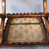 19th Century Mahogany X Frame Stool - Underside view of seat- 4