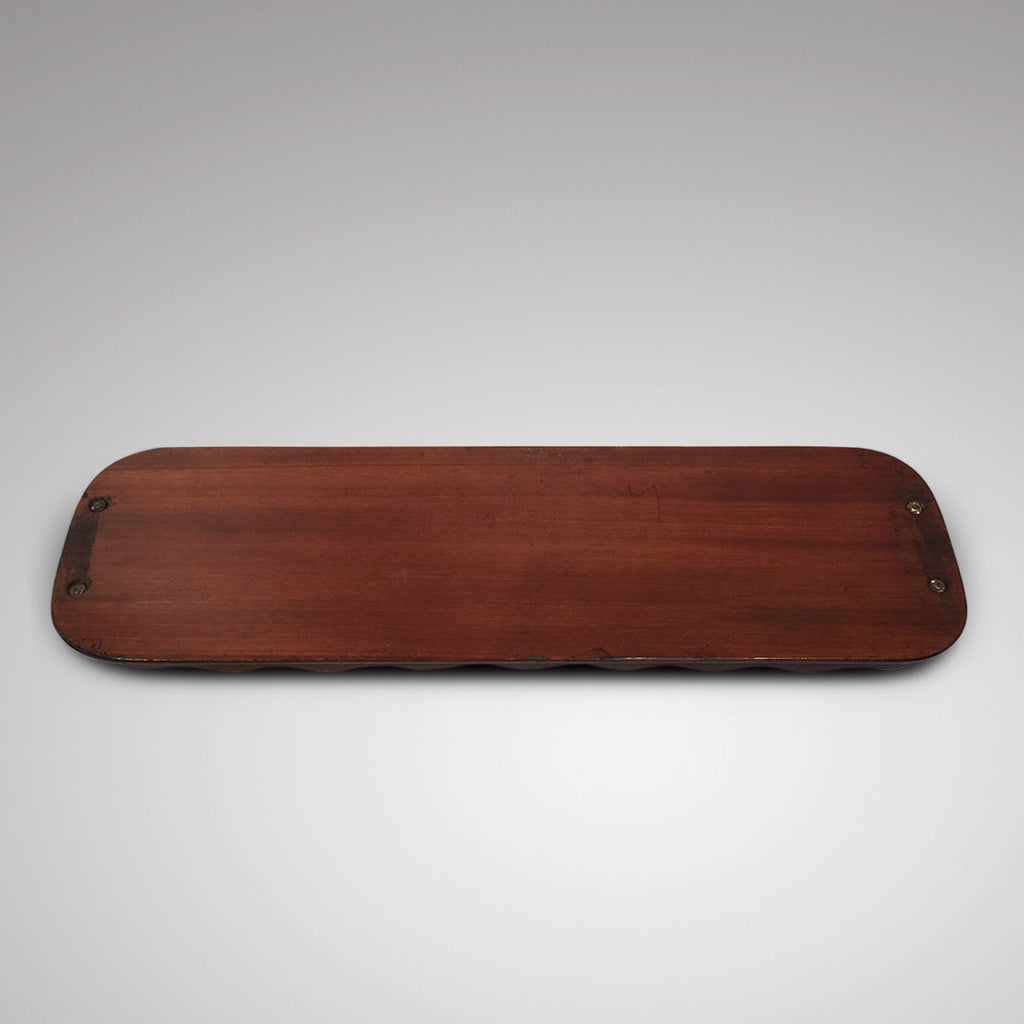 Edwardian Mahogany Drinks Tray - Underside view-2