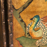 Exquisite 19th Century Painted Leather Screen - Detail View - 5