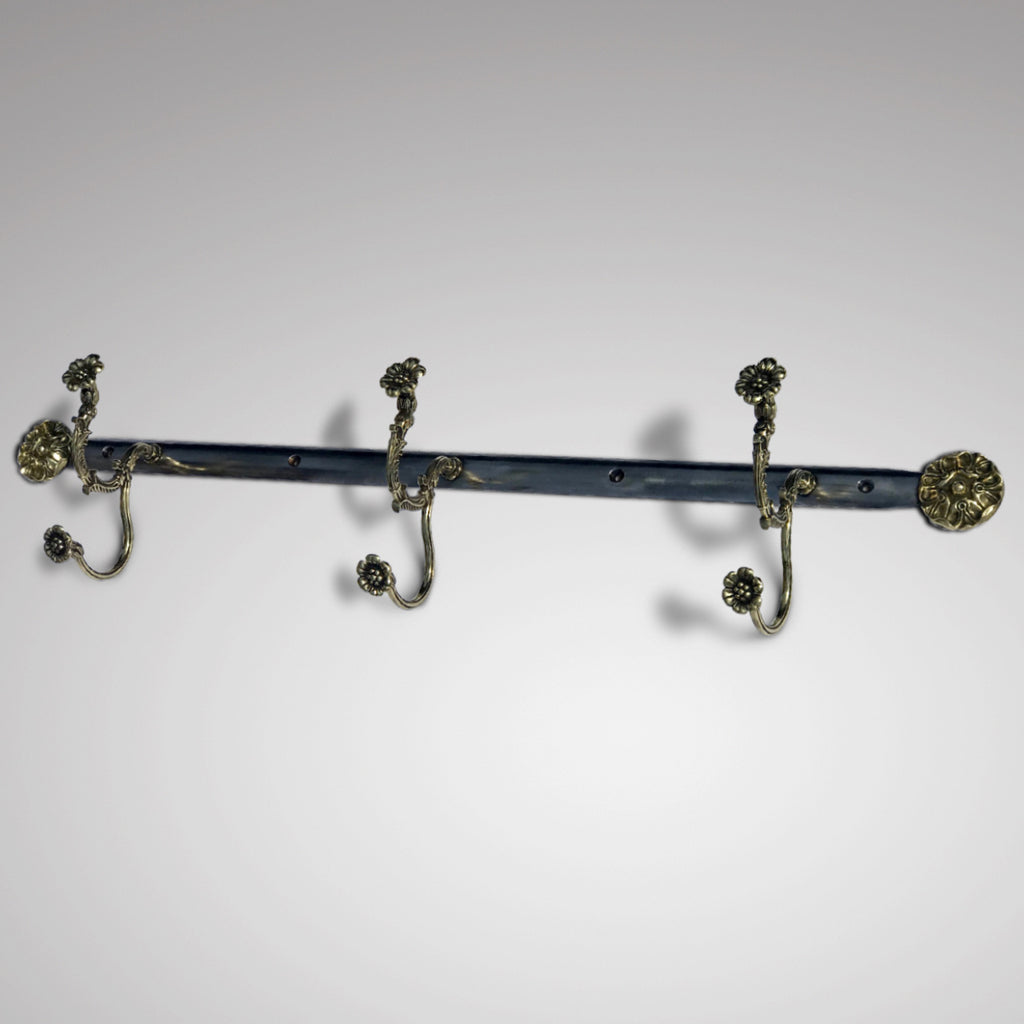 19th Century Brass & Polished Steel Hat & Coat Rack - Main View - 2