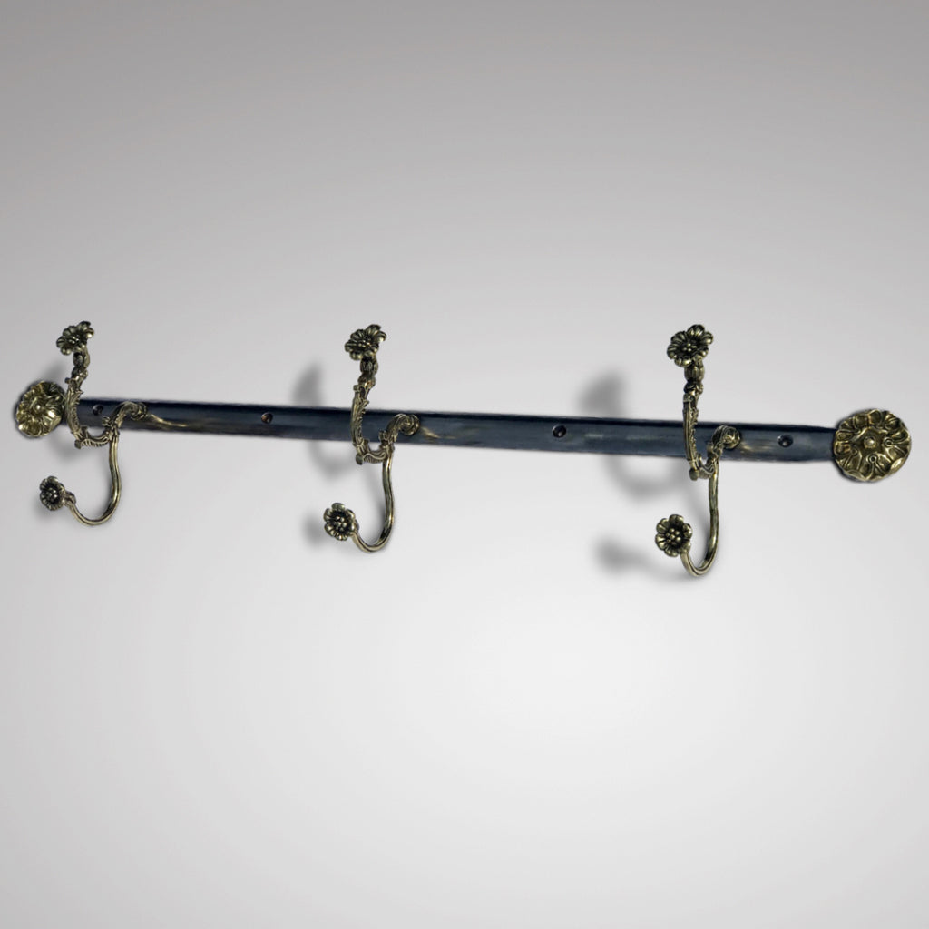 19th Century Brass & Polished Steel Hat & Coat Rack - Main View - 2