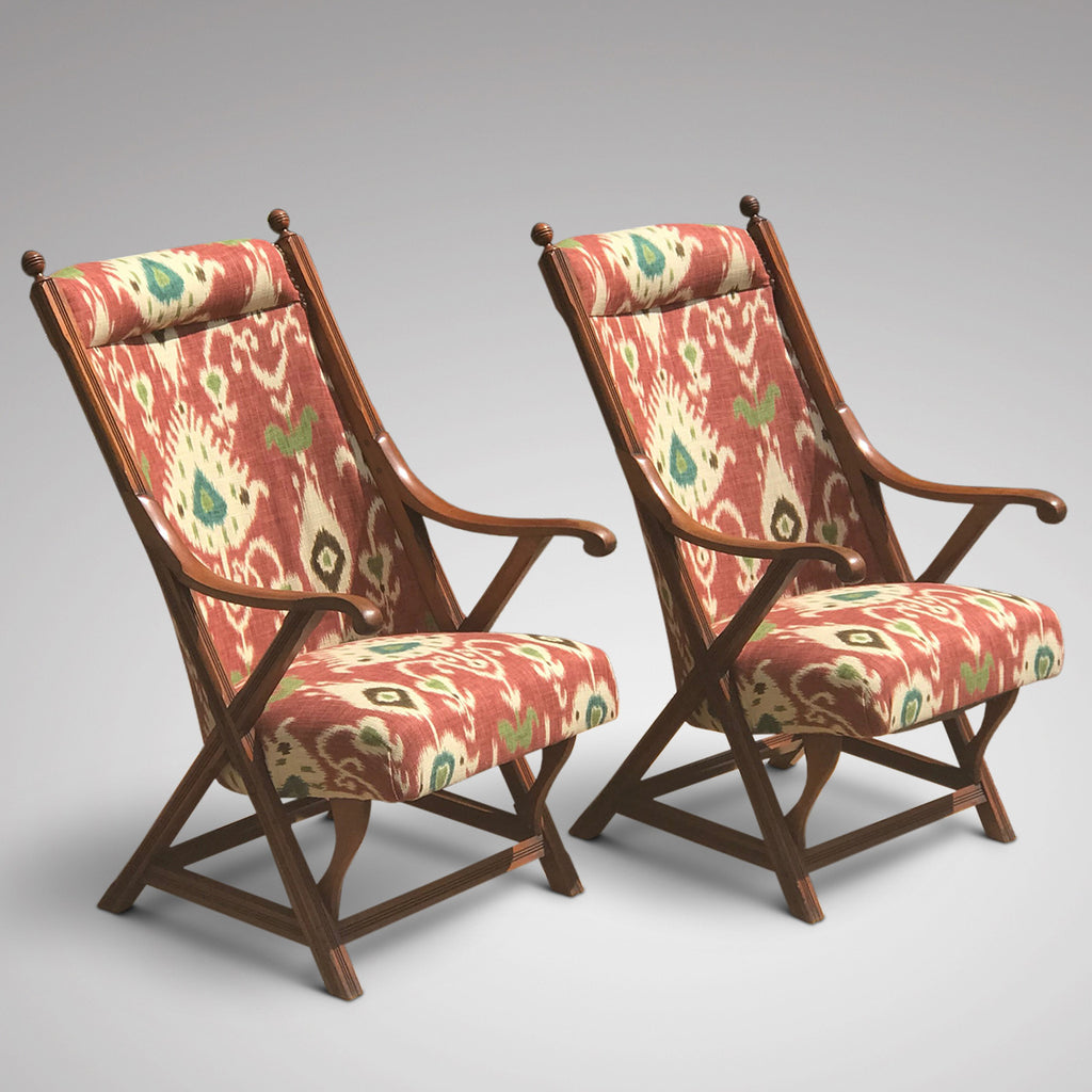 Pair of 19th Century Aesthetic Period Chairs - Front & Side View - 1