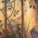 Exquisite 19th Century Painted Leather Screen - Detail View - 4