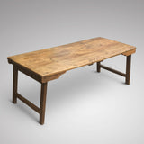 19th Century Arts and Crafts Elm Coffee Table - Front & side view 2