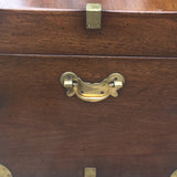 19th Century Mahogany Campaign Trunk - Side handle detail view