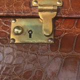 Early 20th Century Crocodile Skin Suitcase - View of lock detail