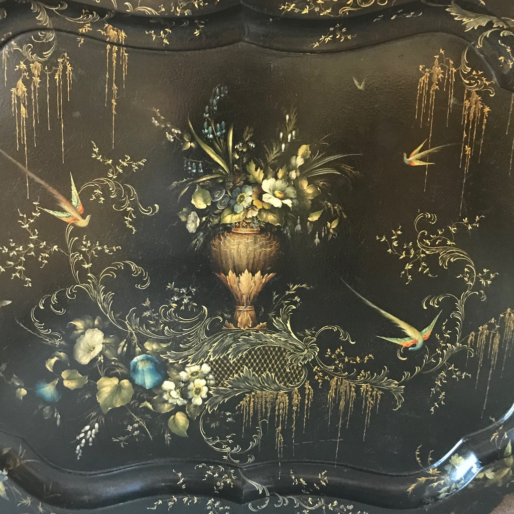 19th Century Papier Mache Tray on Later Stand - Top View - 9