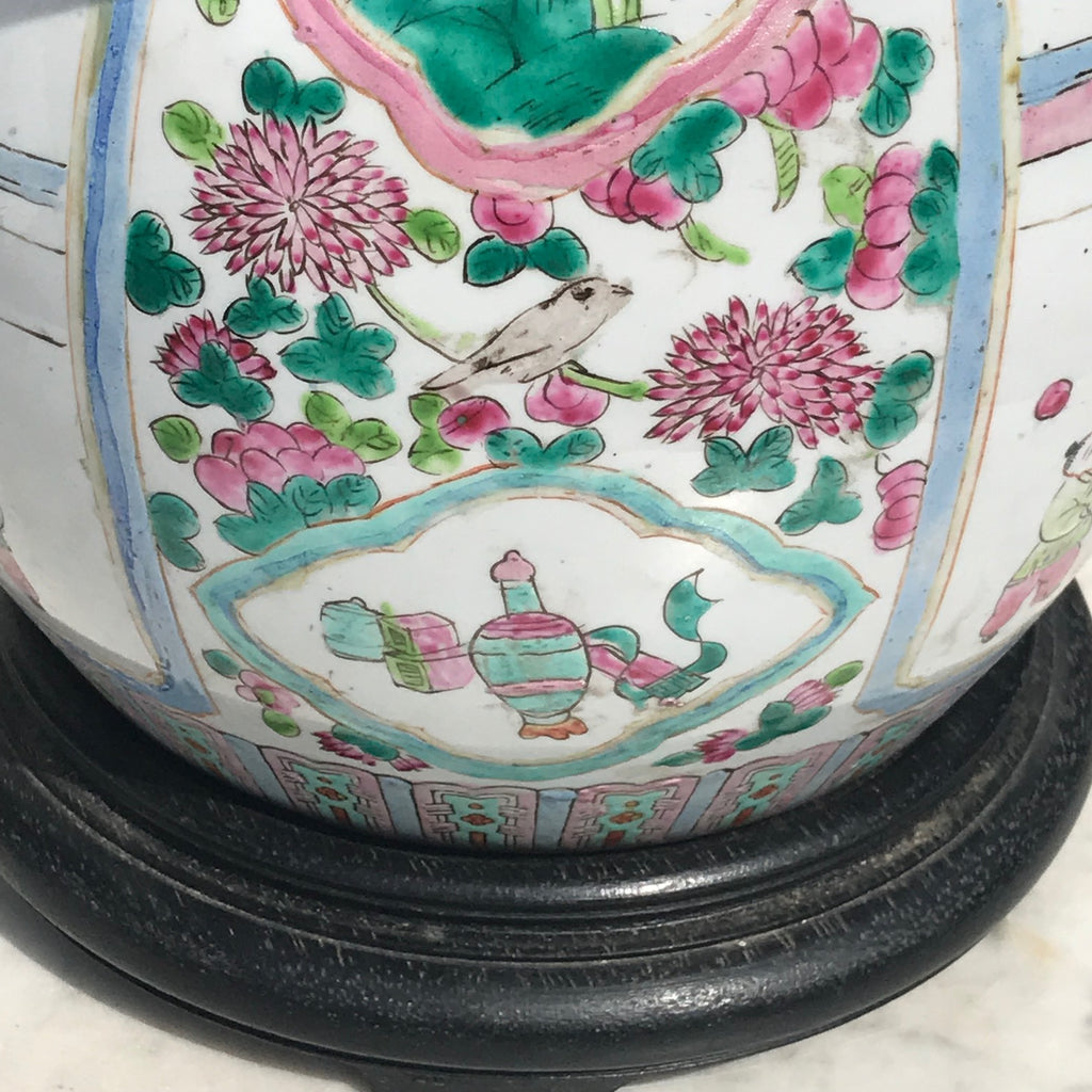 19th Century Chinese Famille Rose Table Lamp - Detail View - 4