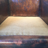 Early 20th Century Leather Armchair - Seat detail view 1