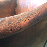 Early 20th Century Leather Armchair - Arm detail view 1