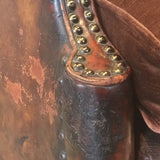 Early 20th Century Leather Armchair - Arm detail view 2