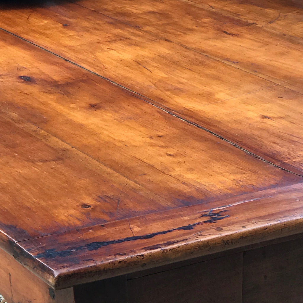 Large French 2nd Empire Fruitwood Dining Table - Top Detail View - 7