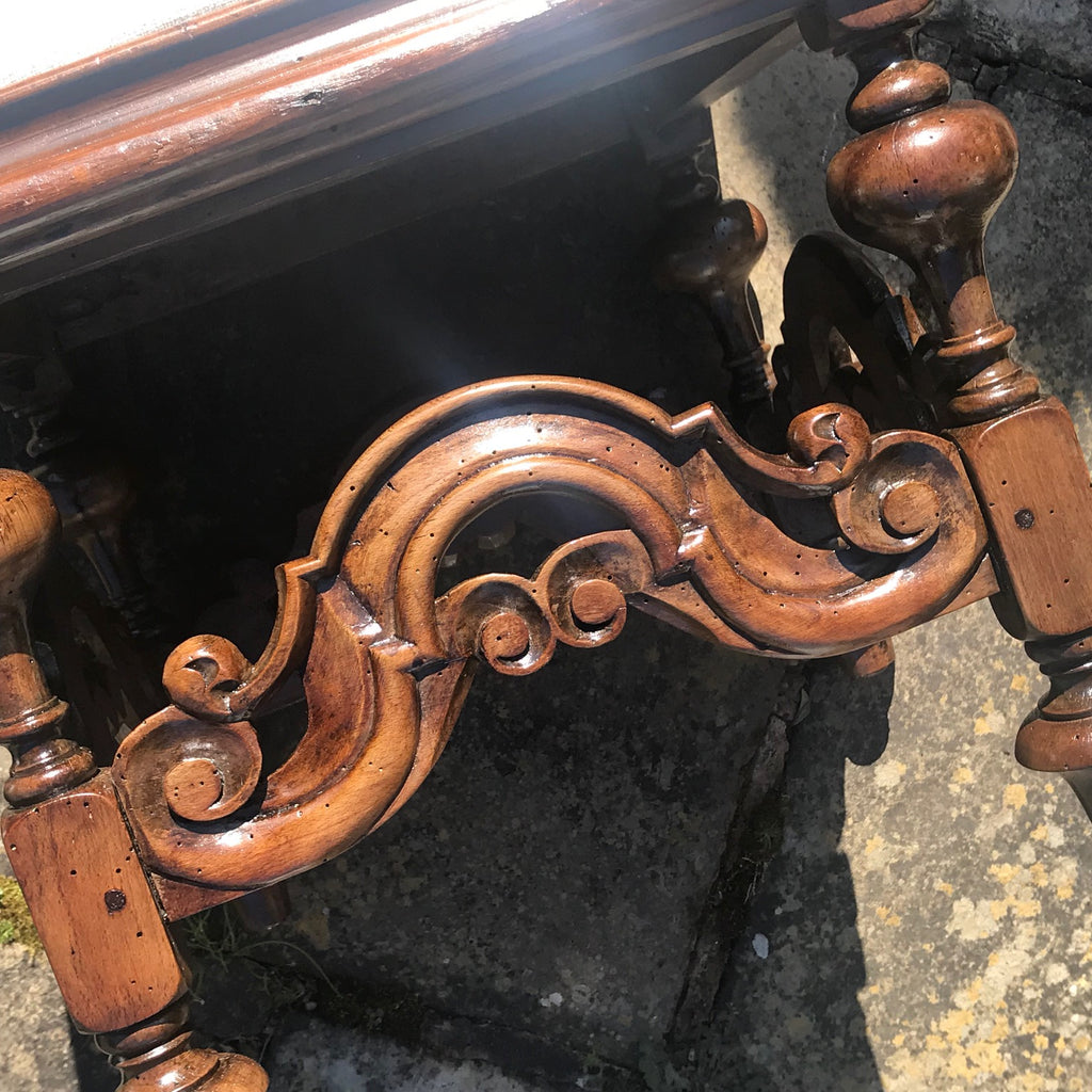 Pair of 19th Century Walnut Stools in Charles II Style - Detail View - 3