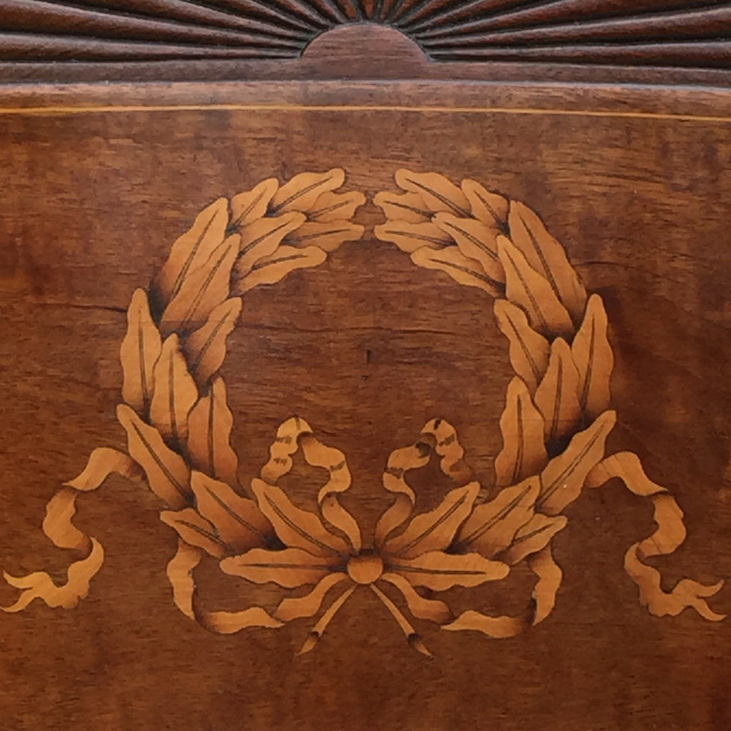 19th Century Mahogany Elbow Chair - Detail of Back Inlay- 4