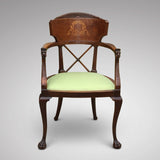 19th Century Mahogany Elbow Chair - Front View - 1
