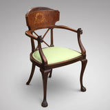 19th Century Mahogany Elbow Chair - Front & Side View - 5