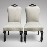 Pair of 19th Century Ebonised Side Chairs - Front View - 2