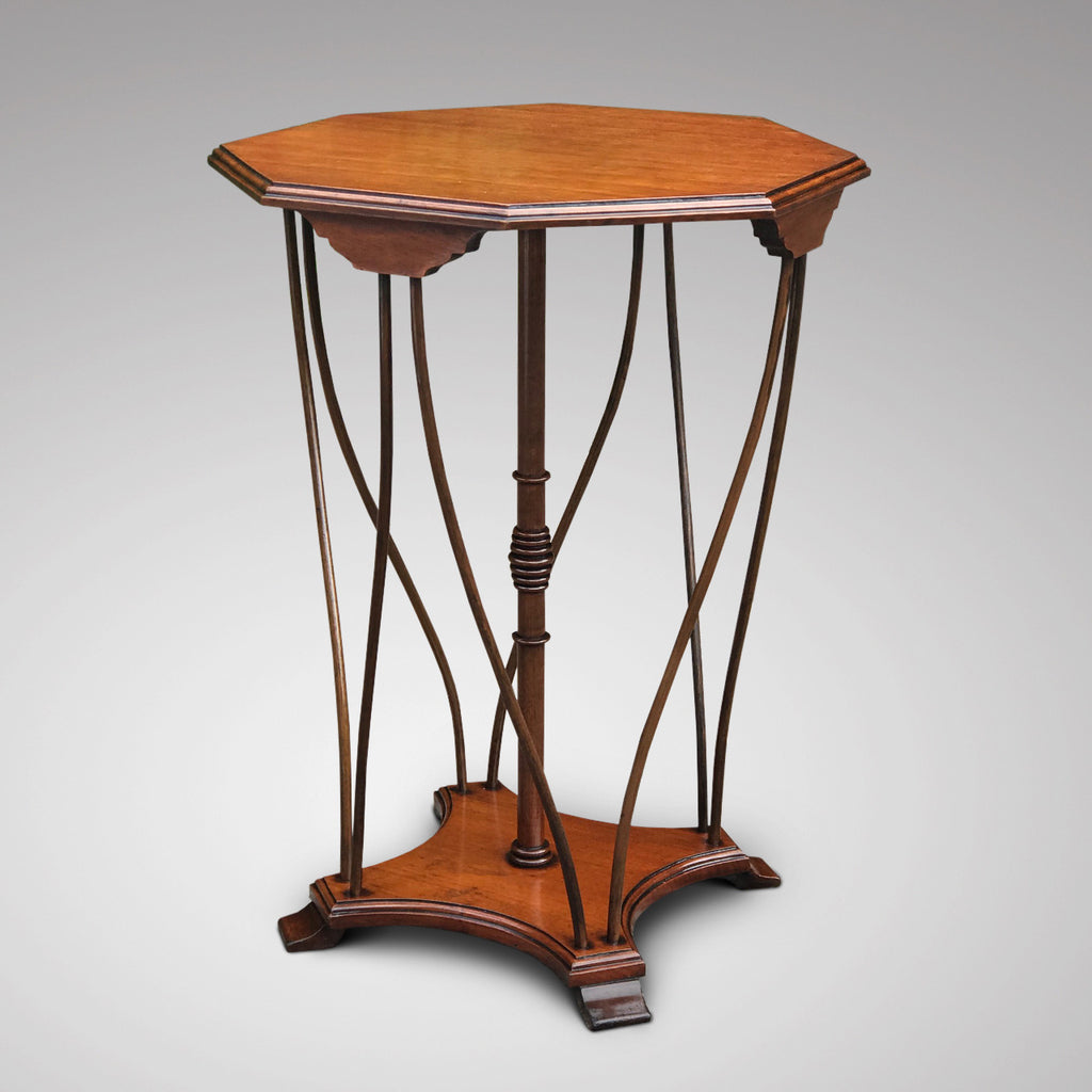 Octagonal Lamp Table with Turned & Bentwood Supports - Main View - 1