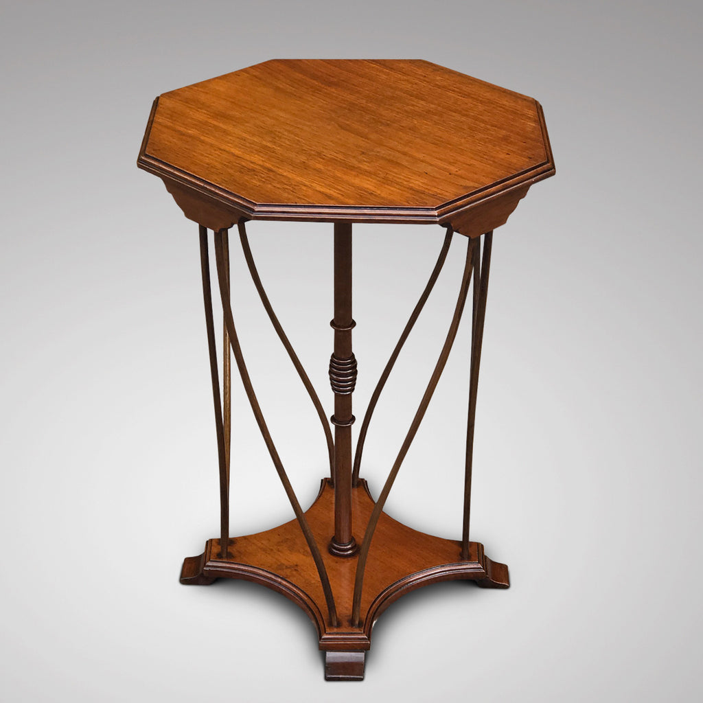 Octagonal Lamp Table with Turned & Bentwood Supports - Main View - 2