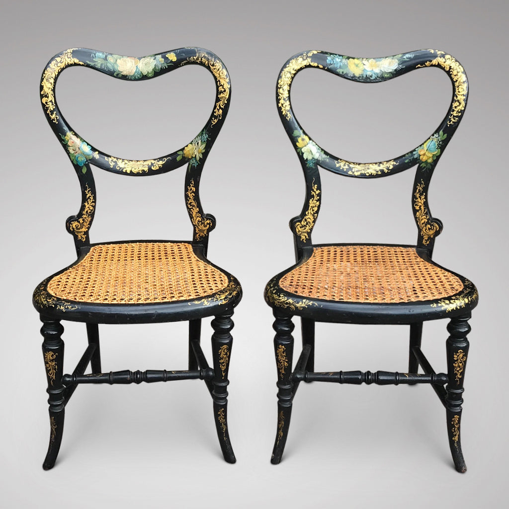 Pair of Victorian Papier Mache Children's Chair - Main View - 1