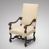 19th Century Carved Open Armchair - Side view without bolster 2