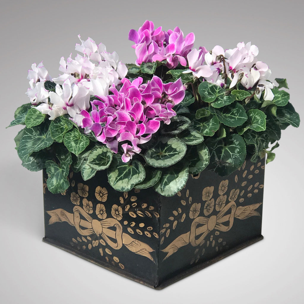 Painted Toleware Planter with Castellated Top - Main View - 1