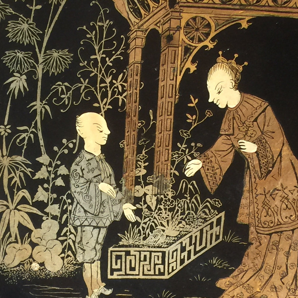Victorian Chinoiserie Papier Mache Charger - Hobson May Collection - 4