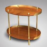 Early 20th Century Teak & Brass Oval Etagere - Front View - 3