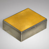 Silver Jewel Box with Yellow Guilloche Enamel Top - Main View - 1