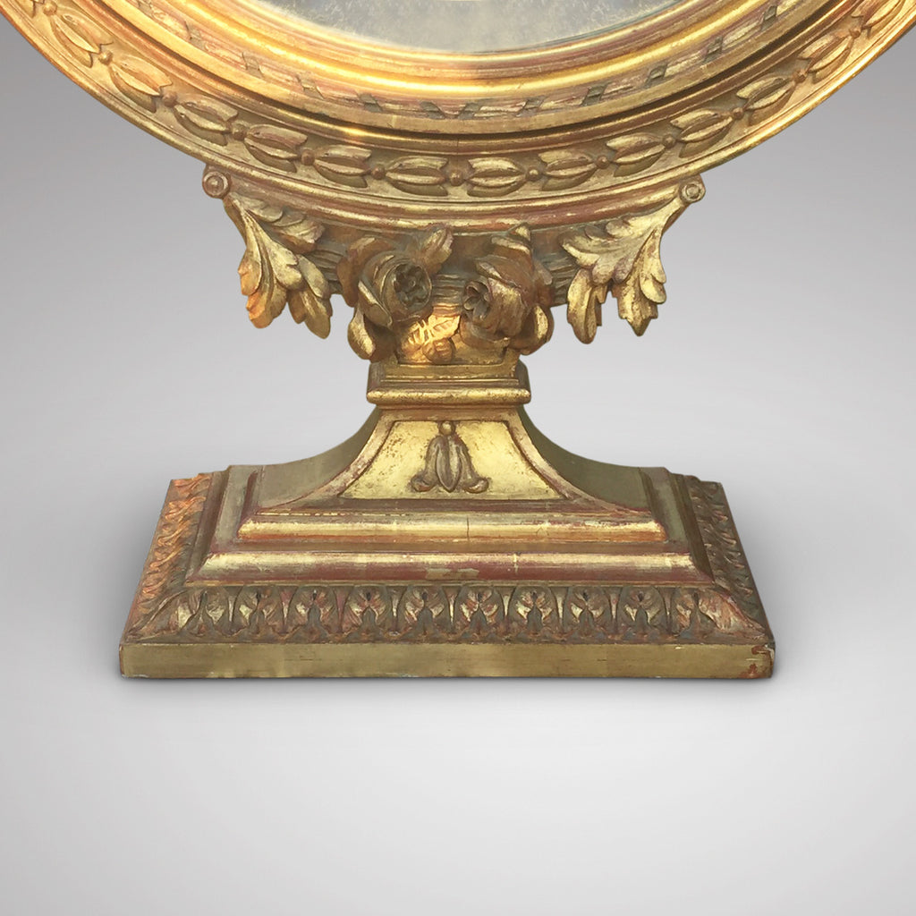 19th Century French Gilt Dressing Mirror - Detail view of base