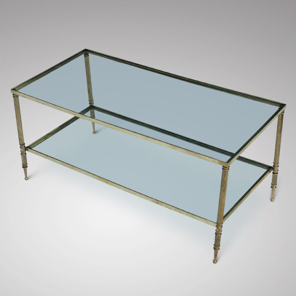 Mid Century Two Tier Brass Coffee Table - Main View - 1