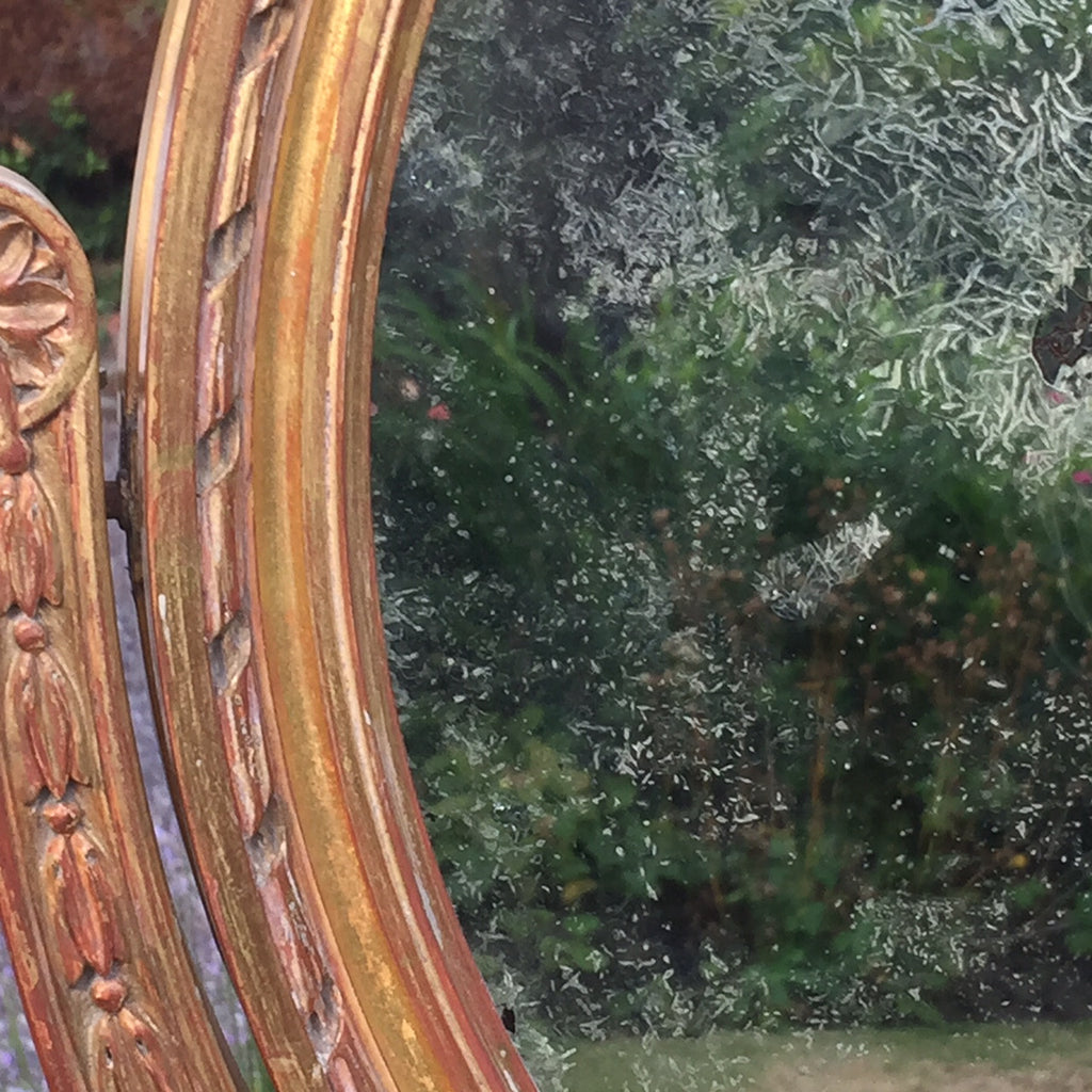 19th Century French Gilt Dressing Mirror - Close up view of glass 1