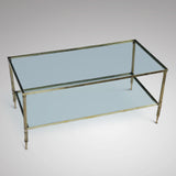 Mid Century Two Tier Brass Coffee Table - Main View - 2