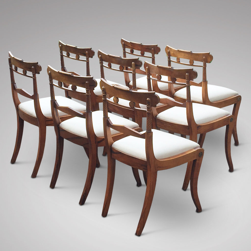 Set of 8 Regency Fruit Wood Dining Chairs - Hobson May Collection - 5