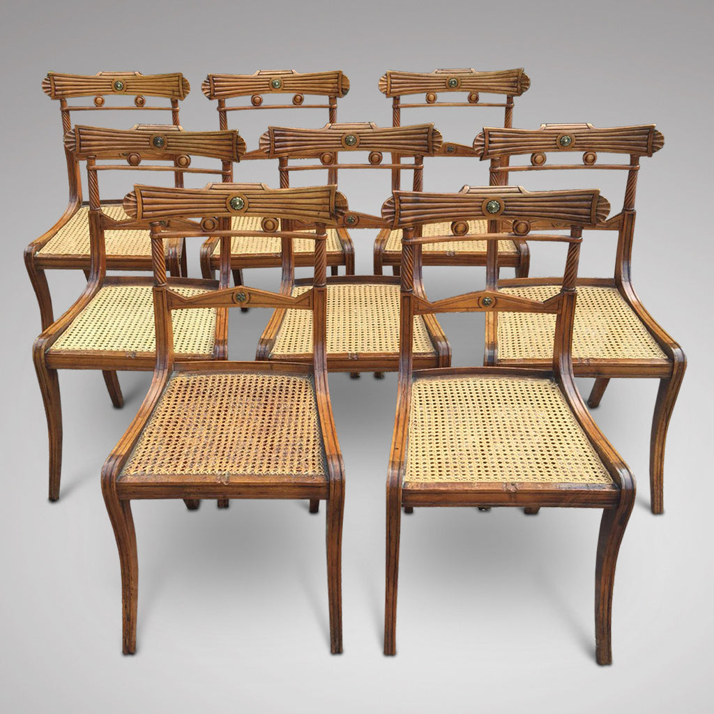 Set of 8 Regency Fruit Wood Dining Chairs - Hobson May Collection - 4