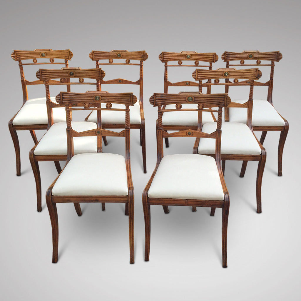 Set of 8 Regency Fruit Wood Dining Chairs - Hobson May Collection - 2
