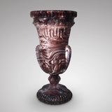 19th Century Malachite Marbled Glass Vase -Front View - 1