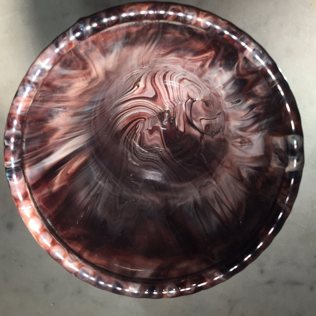 19th Century Malachite Marbled Glass Vase - Inside View - 4
