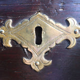 Early 18th Century Oak Coffer - Detail of Brass Lock - 6