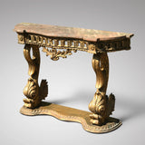 19th Century Gilded Console Table with Pink Marble Top - Main View - 3