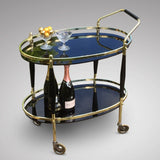 Art Deco Brass Drinks Trolley/Bar Cart - Side Trolley View - 2