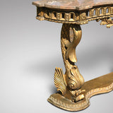 19th Century Gilded Console Table with Pink Marble Top - Detail View - 4