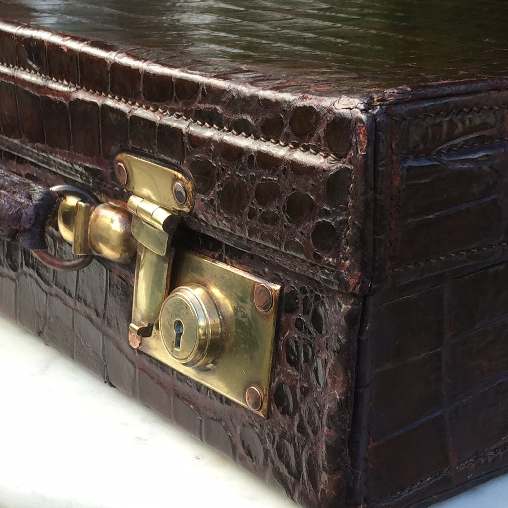 Edwardian Crocodile Leather Dressing Case - Hobson May Collection - 10