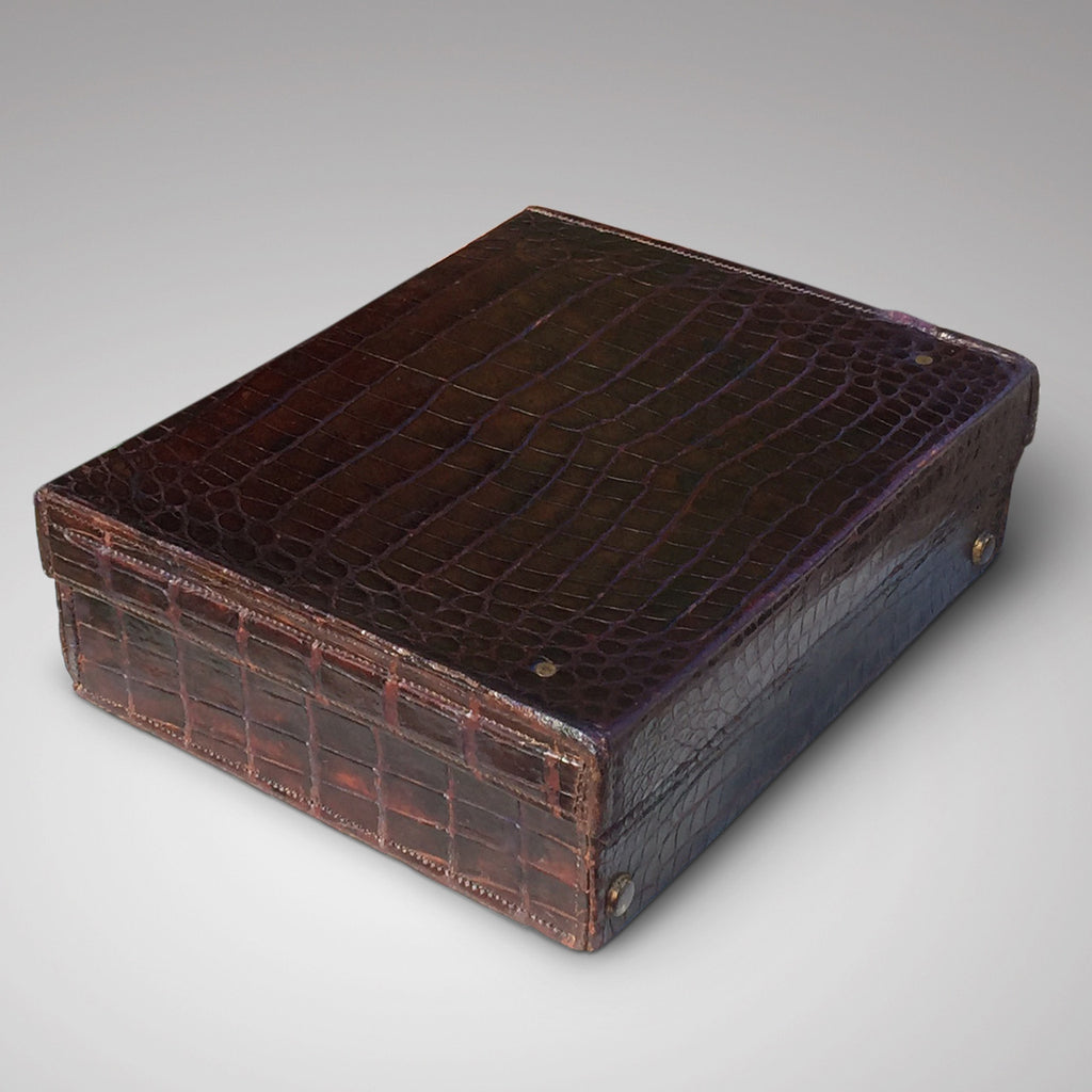 Edwardian Crocodile Leather Dressing Case - Hobson May Collection - 3