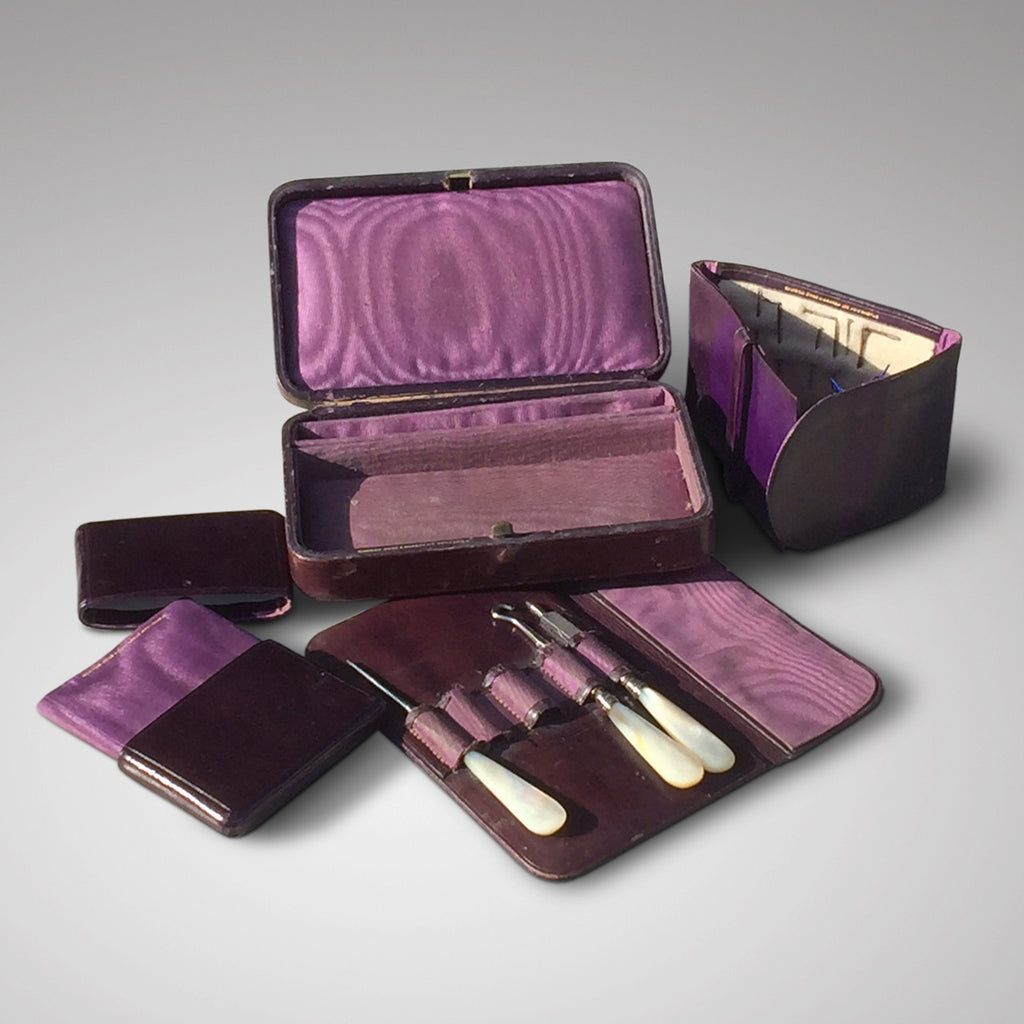 Edwardian Crocodile Leather Dressing Case - Hobson May Collection - 8