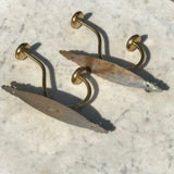 Pair of Victorian Brass Hat & Coat Hooks - Back & Side View - 4